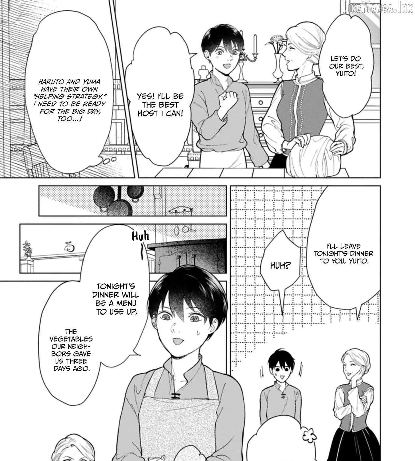 Ashita mo Ii Hi de Arimasu You ni.: Isekai de Atarashii Kazoku ga Dekimashita: San Kyoudai no Hokkori Gohan Nikki Chapter 4 - page 48