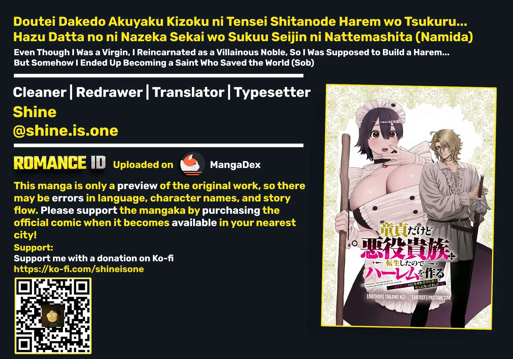 Doutei dakedo Akuyaku Kizoku ni Tensei Shita node Harem o Tsukuru…… hazu datta noni Nazeka Sekai o Sukuu Seijin ni Nattemashita (Namida) Chapter 2.1 - page 1
