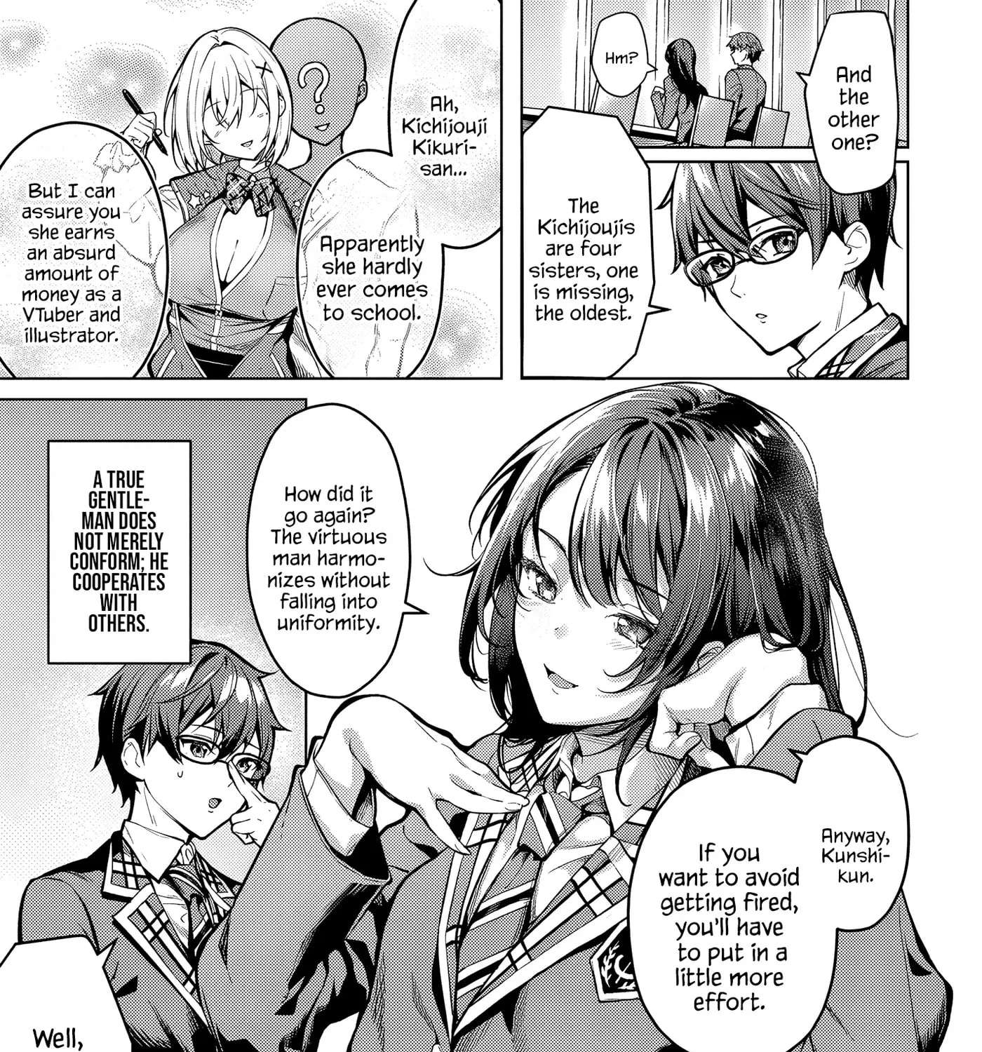 Tier 1 Shimai: Yuumei Yonshimai wa Boku nashi de wa Ikirarenai Chapter 1.2 - page 8