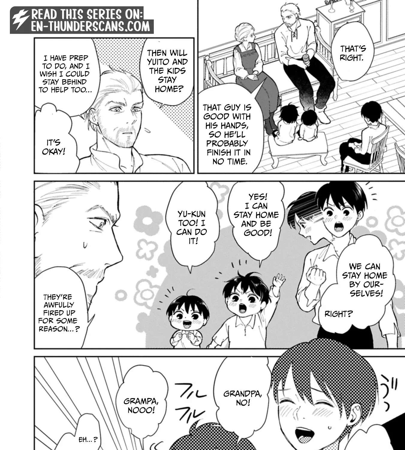 Ashita mo Ii Hi de Arimasu You ni.: Isekai de Atarashii Kazoku ga Dekimashita: San Kyoudai no Hokkori Gohan Nikki Chapter 5 - page 25