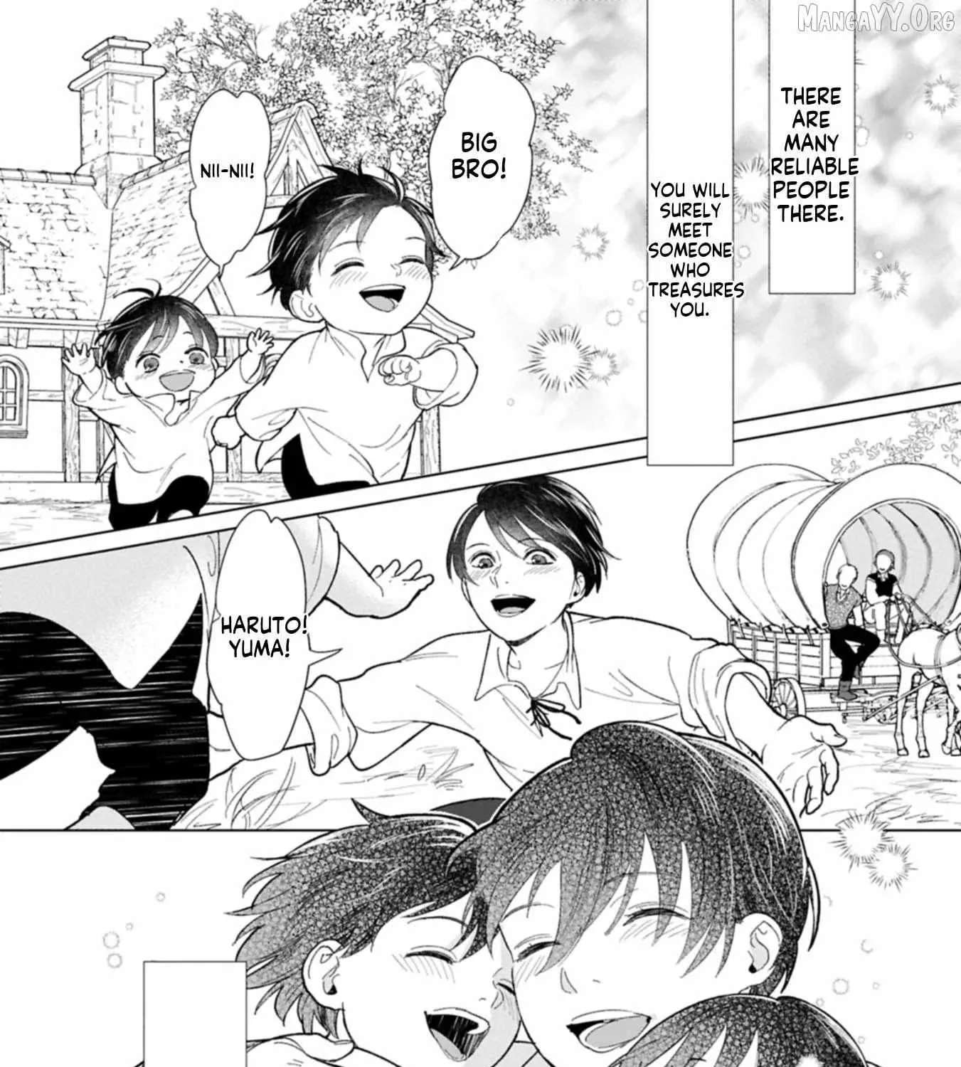 Ashita mo Ii Hi de Arimasu You ni.: Isekai de Atarashii Kazoku ga Dekimashita: San Kyoudai no Hokkori Gohan Nikki Chapter 1 - page 100