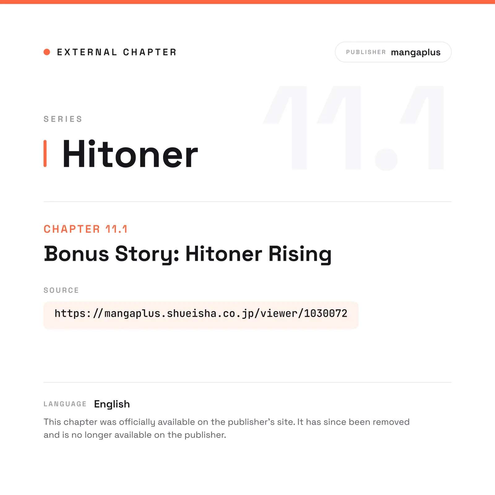 Hitoner Chapter 11.5 - page 1
