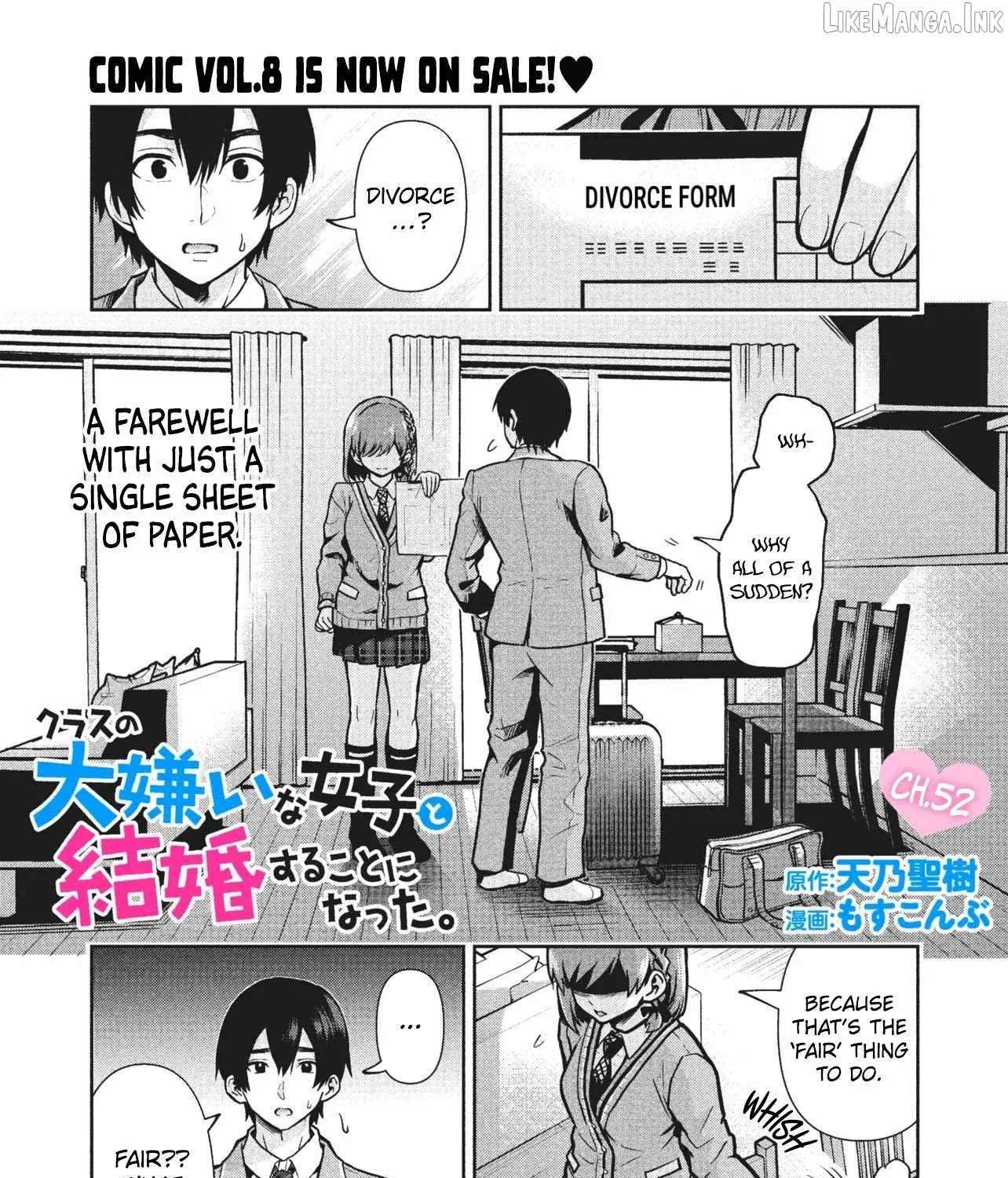 Class no Daikirai na Joshi to Kekkon Suru Koto ni Natta Chapter 52.1 - page 3