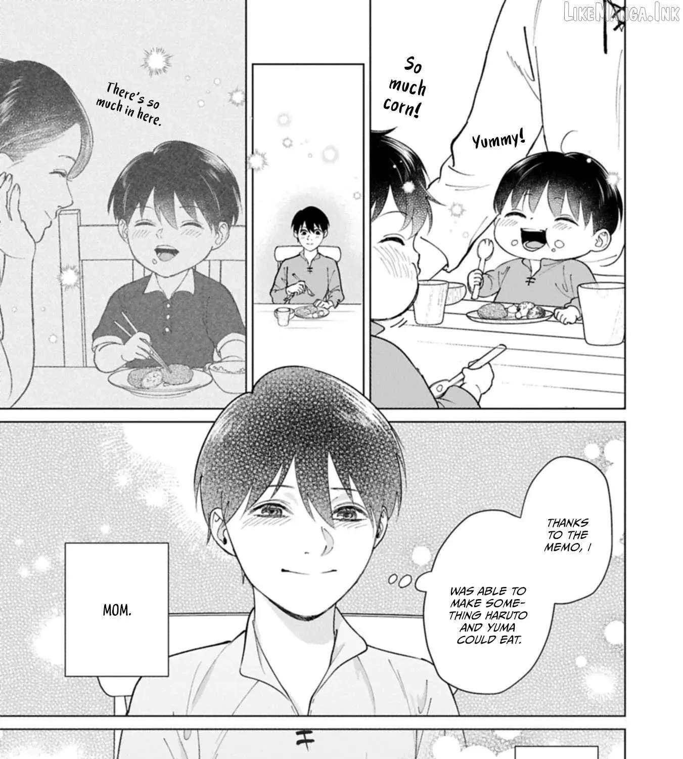 Ashita mo Ii Hi de Arimasu You ni.: Isekai de Atarashii Kazoku ga Dekimashita: San Kyoudai no Hokkori Gohan Nikki Chapter 4 - page 60