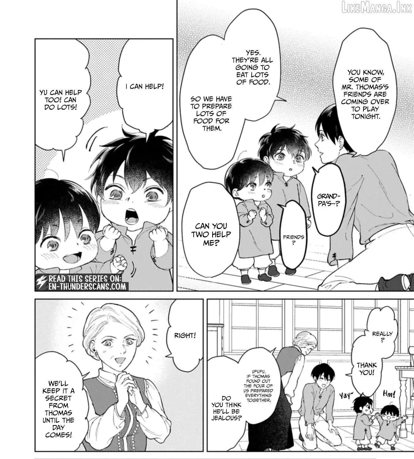 Ashita mo Ii Hi de Arimasu You ni.: Isekai de Atarashii Kazoku ga Dekimashita: San Kyoudai no Hokkori Gohan Nikki Chapter 4 - page 34