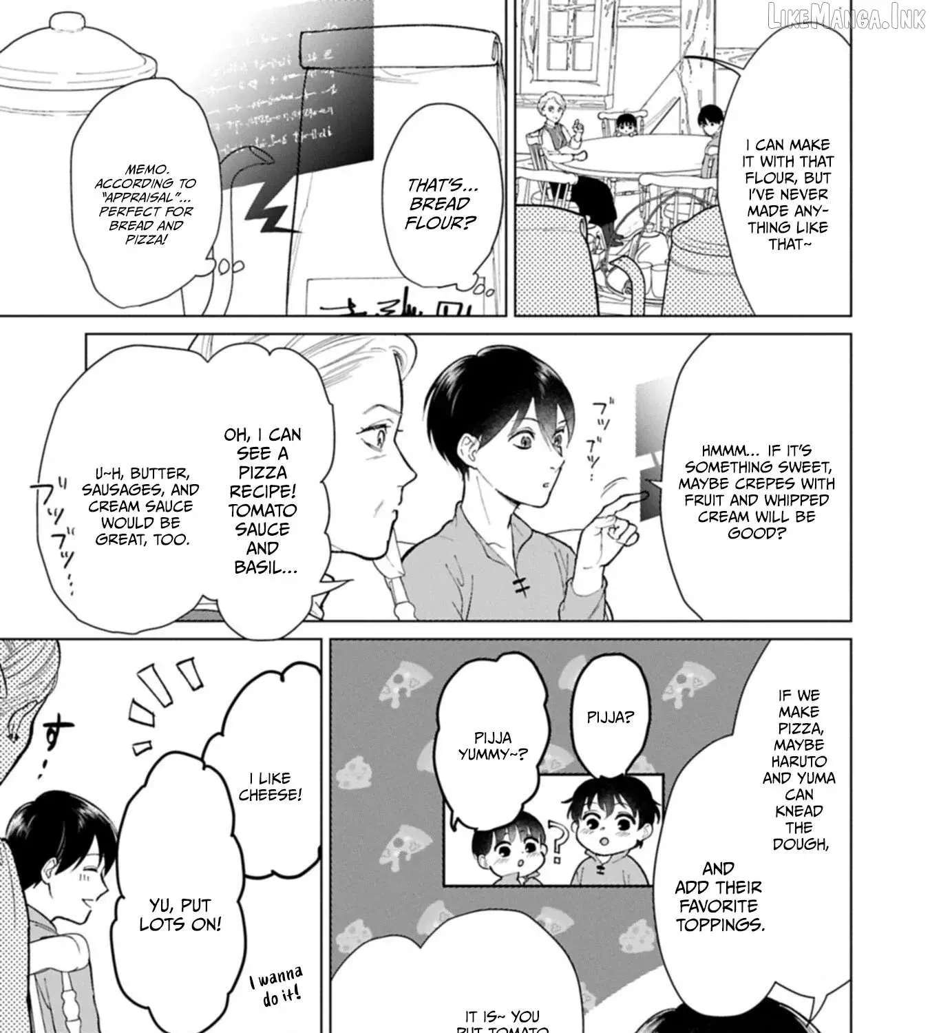 Ashita mo Ii Hi de Arimasu You ni.: Isekai de Atarashii Kazoku ga Dekimashita: San Kyoudai no Hokkori Gohan Nikki Chapter 4 - page 44