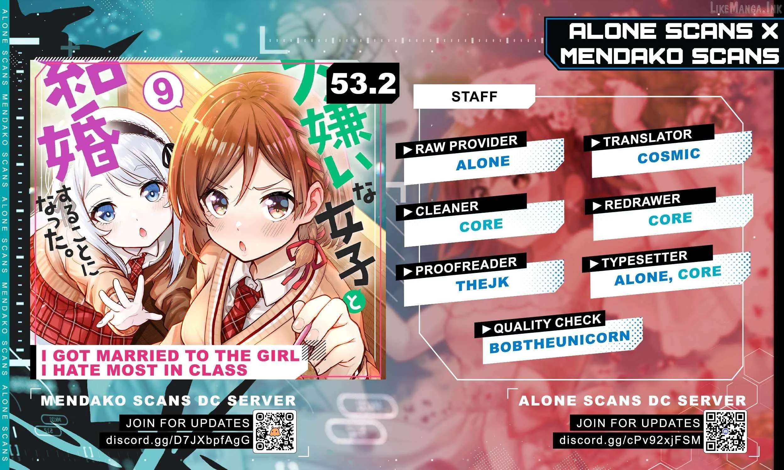 Class no Daikirai na Joshi to Kekkon Suru Koto ni Natta Chapter 53.2 - page 1